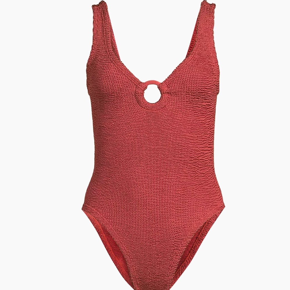Hunza G Celine Textured O-Ring One-Piece Swimsuit